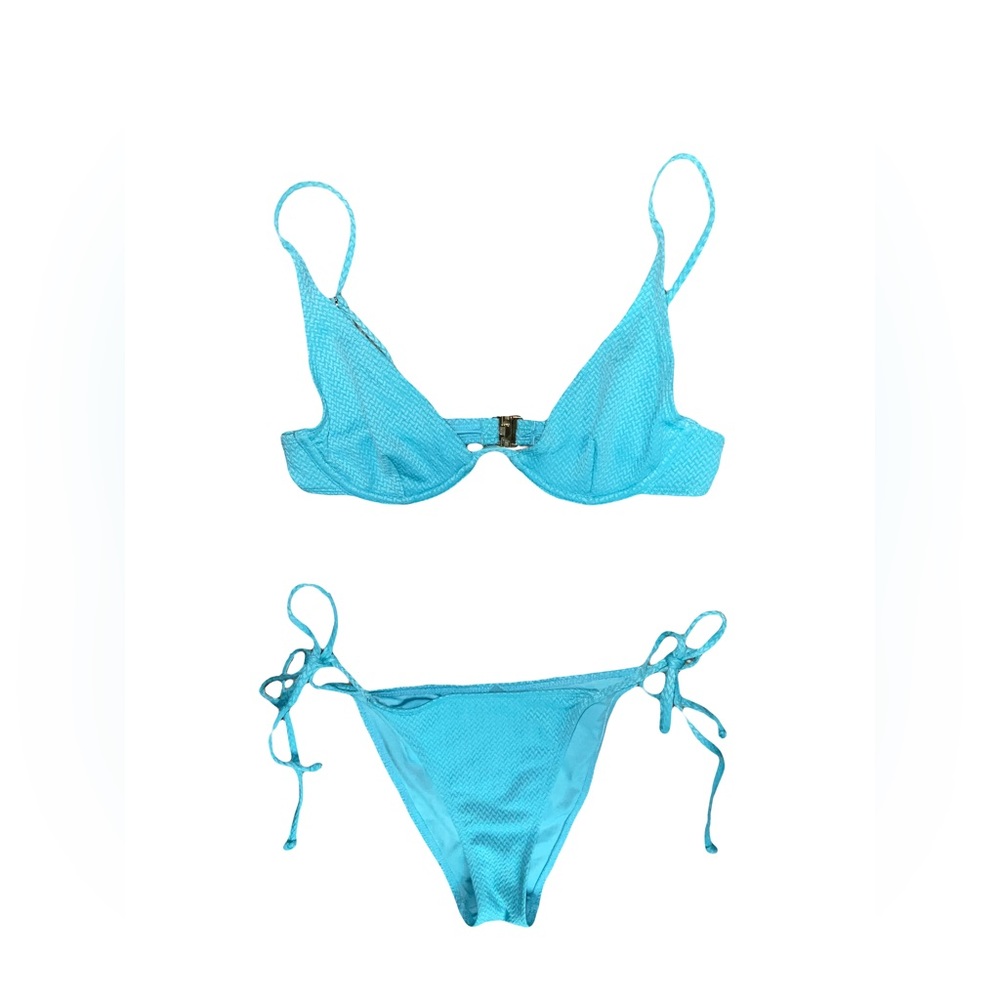 Fashion Nova Light Blue MEDIUM Bikini Set